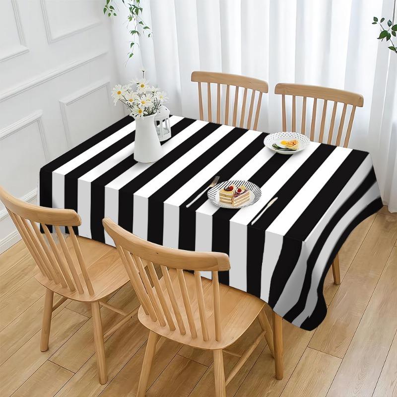 Striped Tablecloth Orange & Pink Green Black Blue Stripes Durable Rectangular Table Cover Kitchen Dining Table Cloth Home Decor