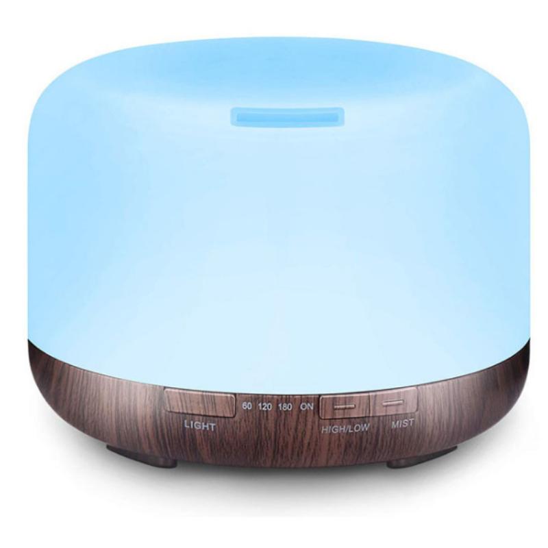 Diffusore di aromi da 500ml Umidificatore d'aria con venature del legno 500ml Diffusore di aromi di olio essenziale ad ultrasuoni per nebulizzatore freddo Fogger