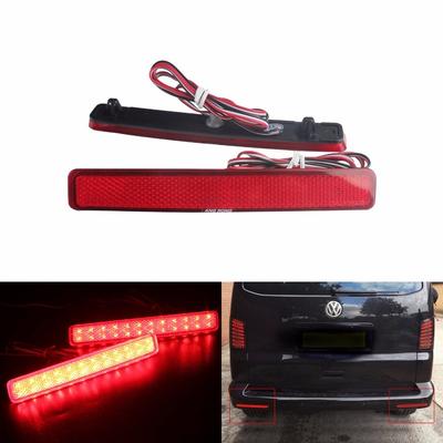 ANGRONG 2x Roter Stoßfänger hinten Reflektor LED Rücklicht Bremslicht Für VW T5 Transporter / Caravelle / Multivan 2003-11