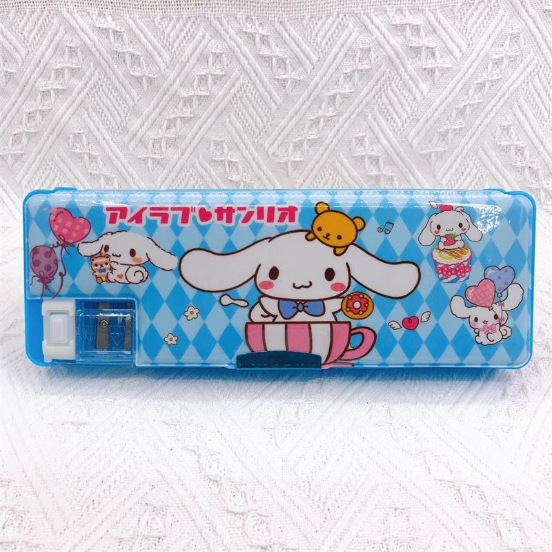 Trousse à crayons double face mignonne Kurumi avec motif de chien blanc de dessin animé