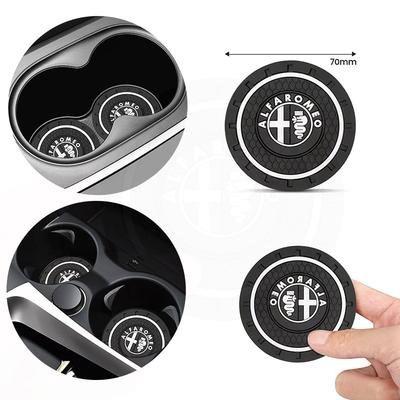 Für Auto Becherhalter Untersetzer Rutschfeste Matte Innenraum Dekor Zubehör für Giulia Stelvio Giulietta 156 159 147 Mito