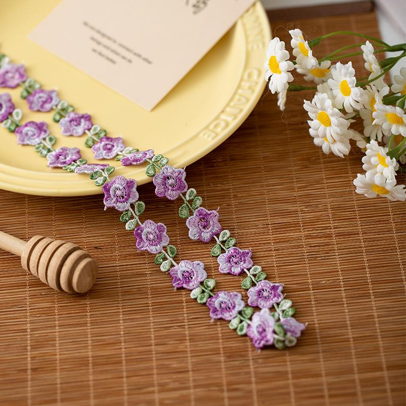 2meters/Lot Flower Embroidery Lace Fabric Ribbons For Needlework Clothing Sewing Accessories Sewing Materials Home Decorative