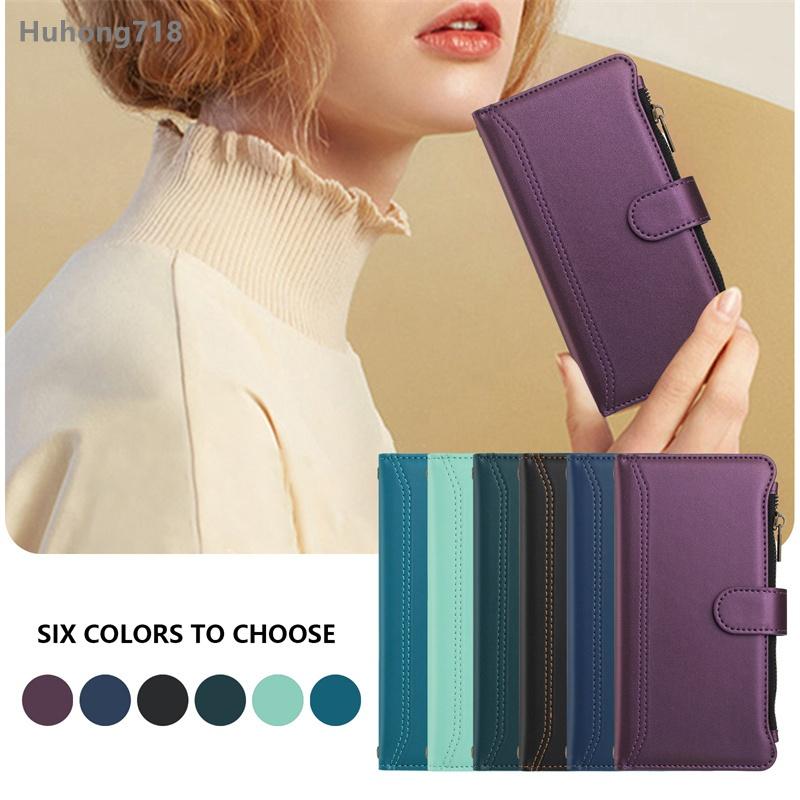Reißverschluss Lederhülle für Xiaomi Poco M2 M3 M4 M5 M5S F3 X3 X4 GT Nfc X5 Pro 4G 5G Brieftaschen-Cover Hülle