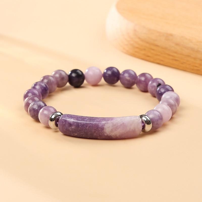 Braccialetto con Perline di Cristallo di Agata Geometrica con Design Artigianale per Accessorio Moda Unisex