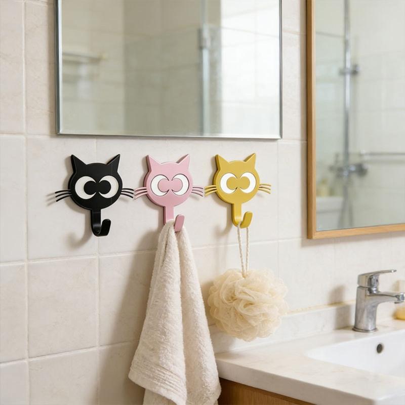 Pack Of 2 Cats Shaped Metal Hooks For Door Back Perfect For Hanging Clothes Keys And Bags Home Organization Tool