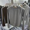 Trendy Double-Sided German Velvet Long-Sleeve T-Shirt for Autumn/Winter - Warm, Fashionable White Base Layer