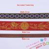 Luxurious Red Wedding Dragon & Phoenix Embroidered Ribbon with Ethnic Lace