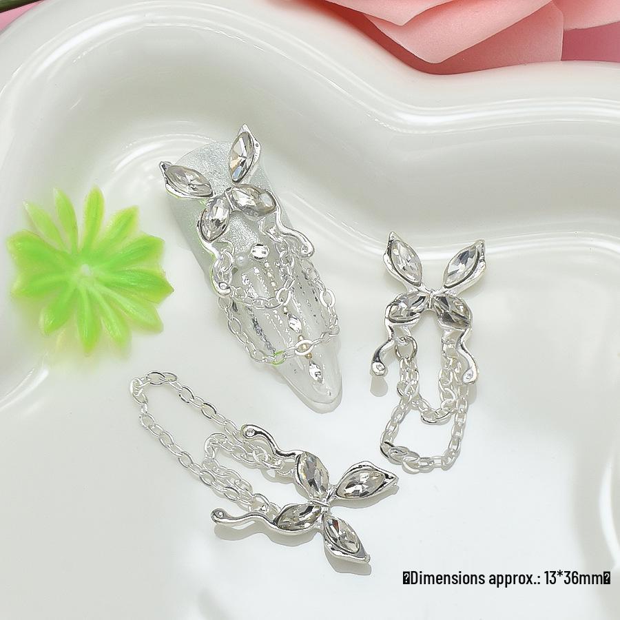 3D стразы Бабочка Цепочка с кисточкой Аксессуары для маникюра