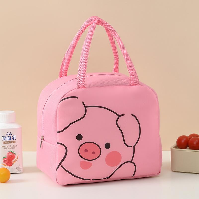 Cute pet bento bag, thickened insulation bag, fresh-keeping cartoon bento bag, hand in hand to carry lunch box bag, ice pack