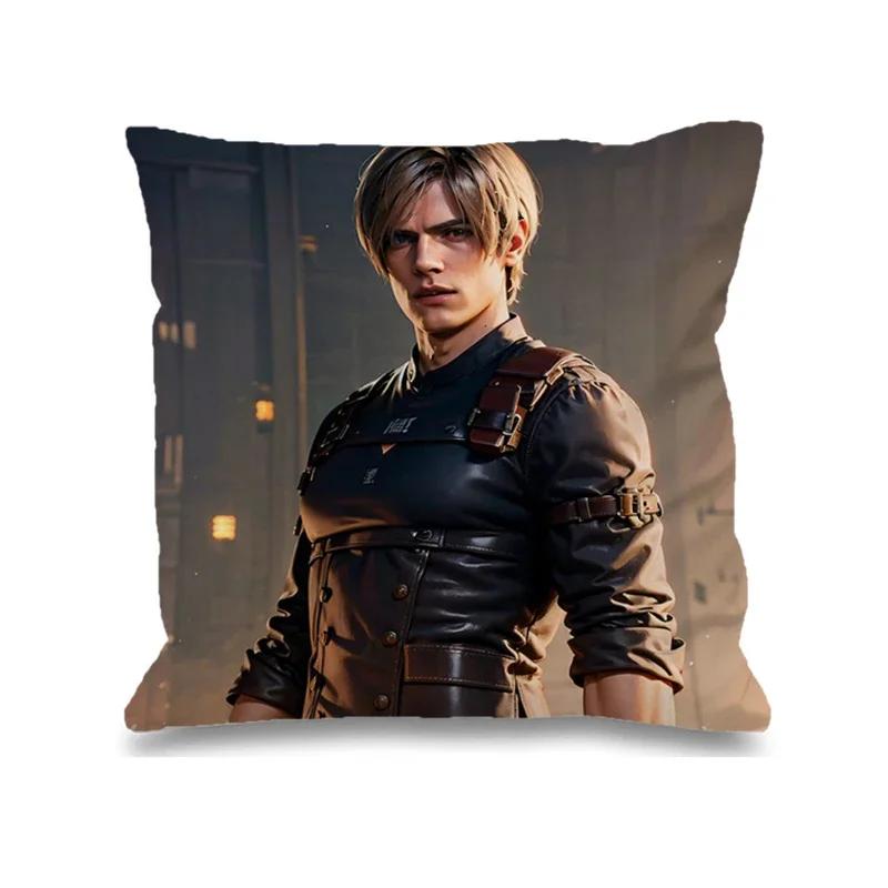 Leon Kennedy Decorative Pillowcase 45x45 Printed Anime Pillow Case Ornamental Pillows for Living Room Cushion Cover