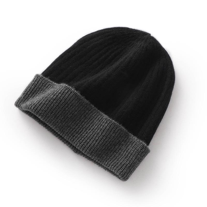 Soft Cashmere Autumn and Winter New Style Unisex Casual Ear Protection Color Matching Hat Fashionable Knitted Hat