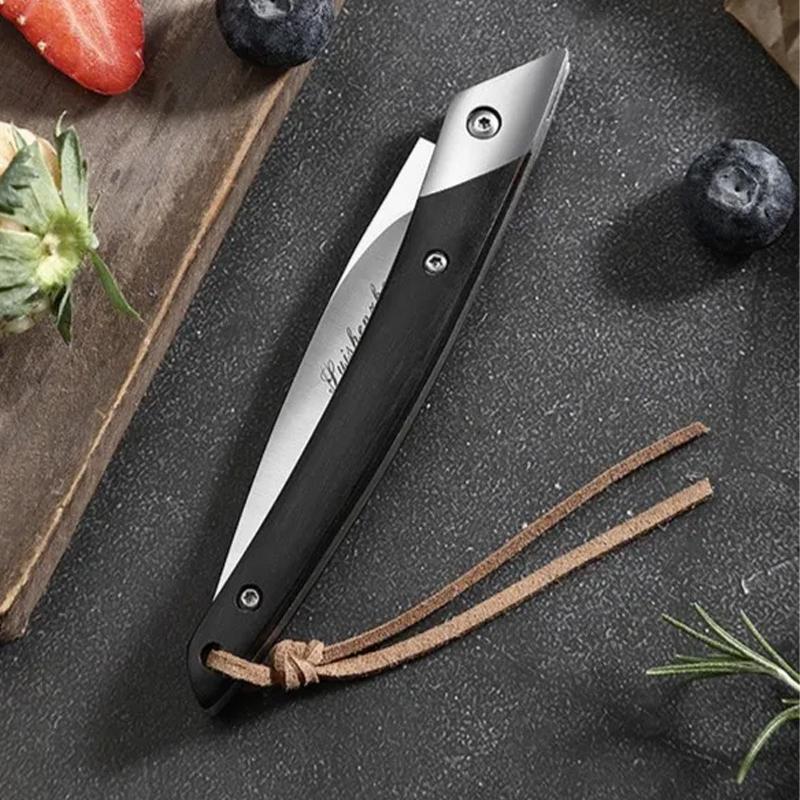 Mini couteau pliant professionnel en acier D2, couteau de cuisine accessoire de cuisine couteau tranchant artistique fait à la main couteau à fruits portable