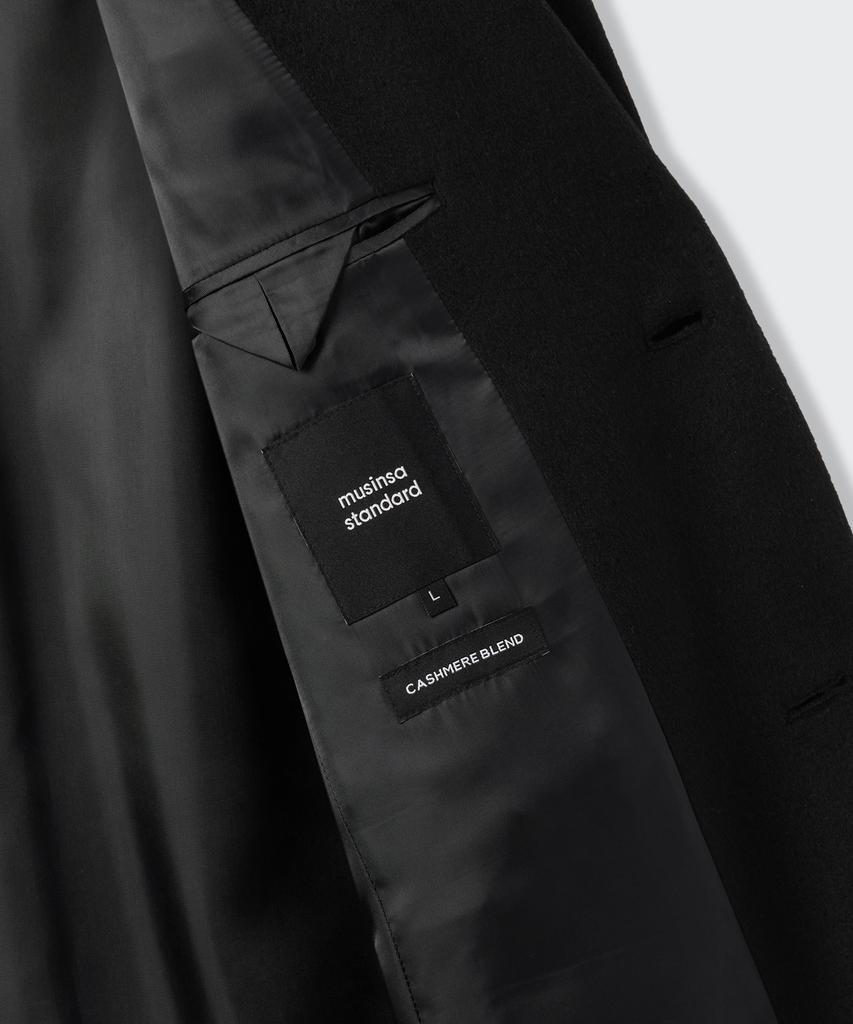 Musinsa Standard Cashmere Blend Masculine Chesterfield Long Coat [Black]