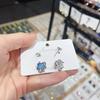 Modisches Blau Kristall Planet Herz Ohrstecker Set für Damen Exquisit Süß Zirkonia Fünfzackstern Kreuz Ohrringe Schmuck Geschenke