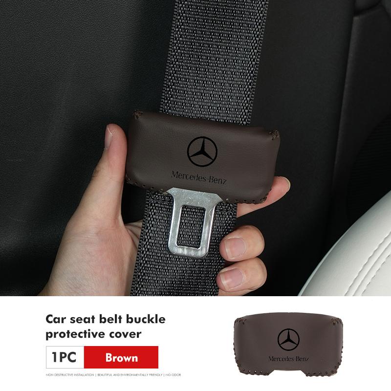 AABHZ1 For Benz Car Logo Seat Belt Buckle Protective Cover Anti-Collision Cover Accessories AMG Exclusive A C E R V Class CLA CLS C180