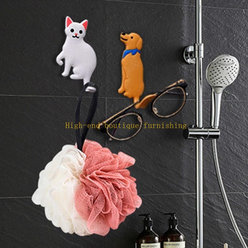  3pcs/set Funny Animal Tail Adhesive Wall Hooks Waterproof Reusable for Key Plug Hanger Kitchen Refrigerator Decor