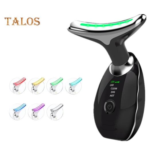 

Массажер для укрепления шеи, 3/7-цветный светодиодный прибор против старения для уменьшения морщин, электрический подтягивающий ролик для шеи для домашнего ухода за кожей 7 чёрный