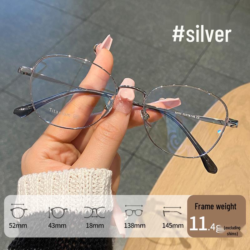 

Zhang Jingying Ultralight Women s Oval Myopia Glasses - Prescription Compatible, Anti-Blue Light, Stylish Design серебряный