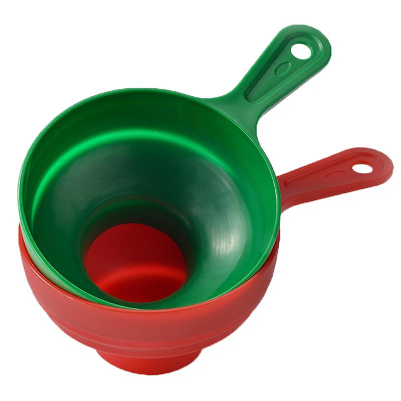 Vikbar teleskopisk plasttratt för bred mun och burkar. Hopfällbar tratt med lång hals. Vätskepåfyllningsgadget. Köksredskap