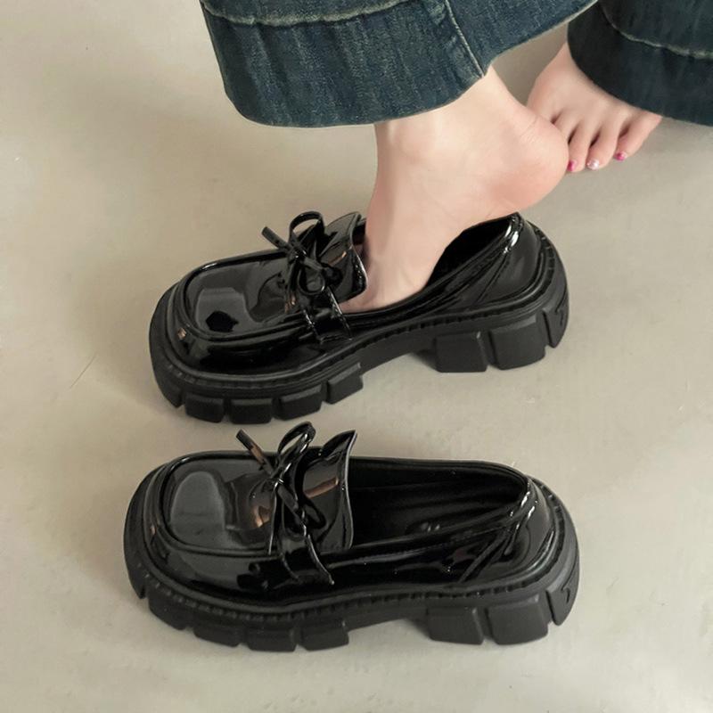 Fashion Academy Versatile Coarse Heel Platform Women's Summer Versatile Small Leather Shoes Mary Jane Single Shoes