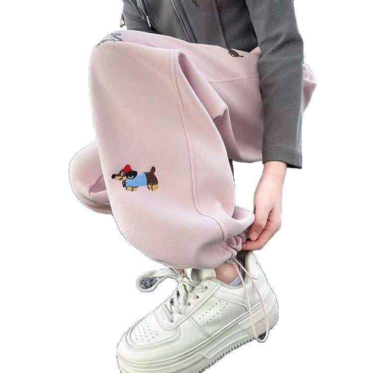 2025 Girls' Spring Wide-Leg Trousers: Stylish Joggers & Sweatpants for Older Children