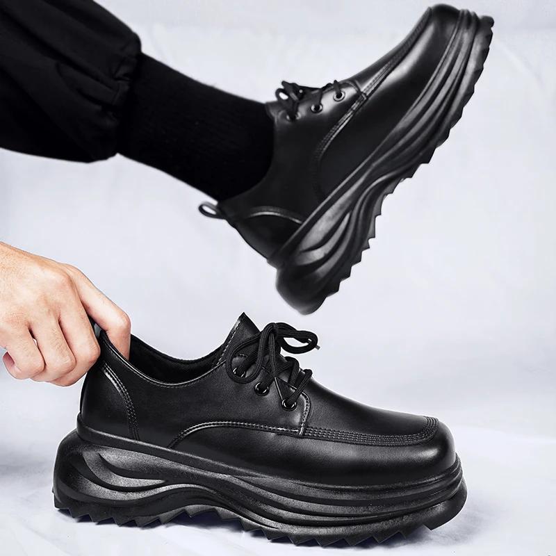 Pánské společenské boty Módní Krásné Čtvercová špička Silná podrážka Trendy Všestranné Pánské Populární Nízké britský styl Pracovní Kožené boty