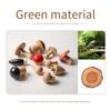 1Set Wood Mushroom Blocks for Children Montessori Educational Wooden Toys Safety Kitchen Utensils Toys Baby Grasp Matching Toy