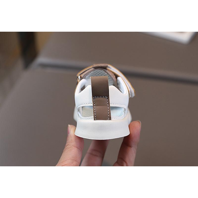 Unisex Baby Soft Sole Closed Toe Protective First Walker Mesh Sandals