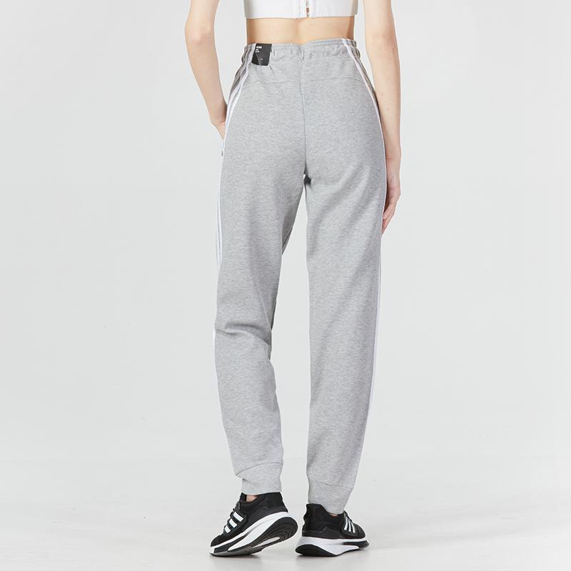 Adidas Solid Stripe Logo Casual Jogger Knit Pants Women Bottoms Grey H57312
