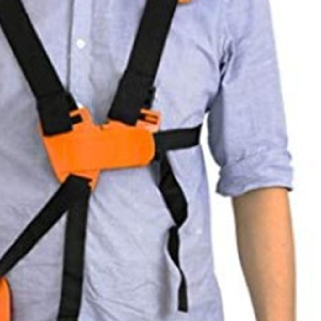 Trimmer Double Shoulder Strap Size Adjustable Metal Buckle Nylon Strimmer Harness Orange