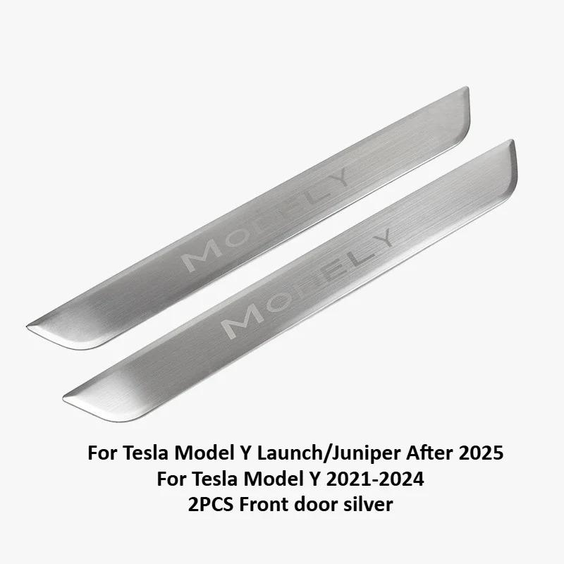 Stainless Steel Door Welcome Pedals for Tesla Model Y Juniper Model 3 2025+ Sill Protector Bars Cover Interior Car Accessories