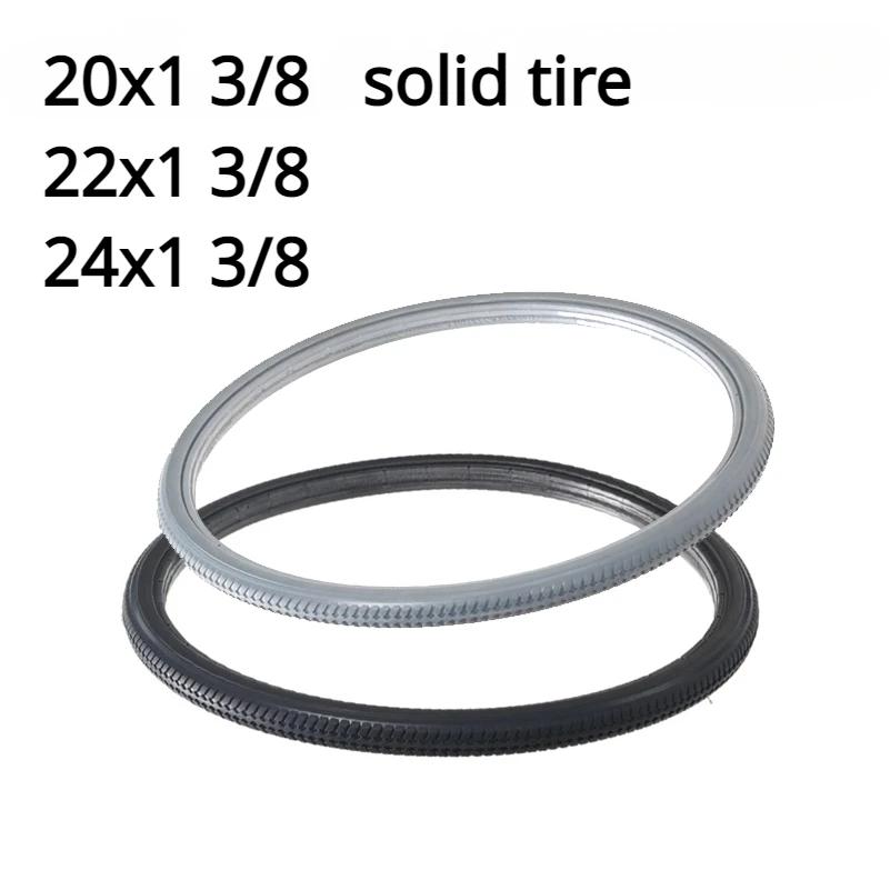 22/24 Zoll Vollgummi-Reifen22/ 24X1 3/8 Aufblasbarer-Frei-Rad-Reifen Vollgummi-Reifen für manuellen Rollstuhl Hinterrad 37-451 Teile