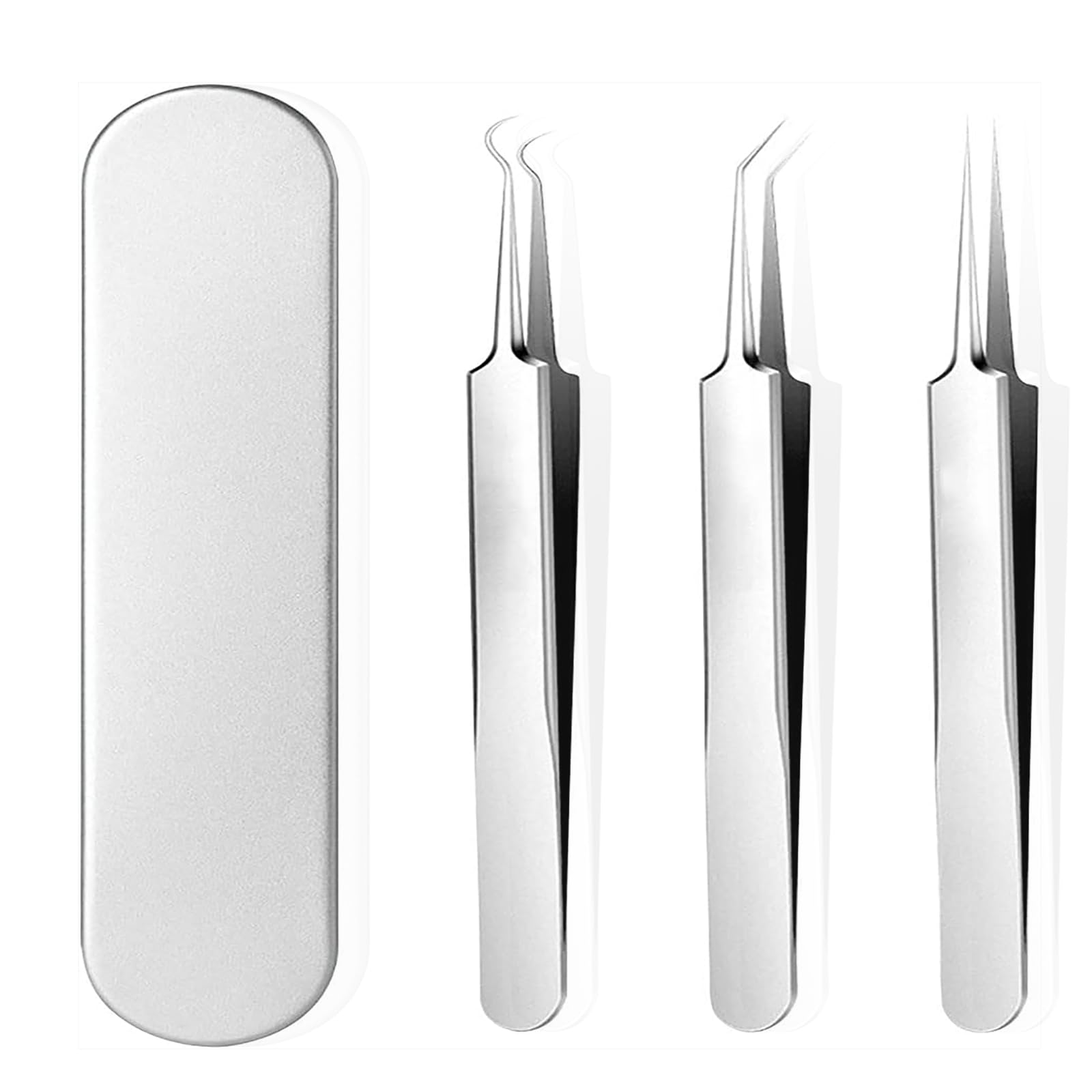 

LeTradeJP Set of Precision Blackhead Removers with Storage and Tweezers for Acne Blackhead and Pore for Precision Includes Storage 3-Piece Case, 0.1mm
