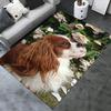 1 Stück Hund,Blumen,Gartenbüro Teppich Weich Polyester Eingangsteppich Waschbar Rutschfest Maschinenwaschbar