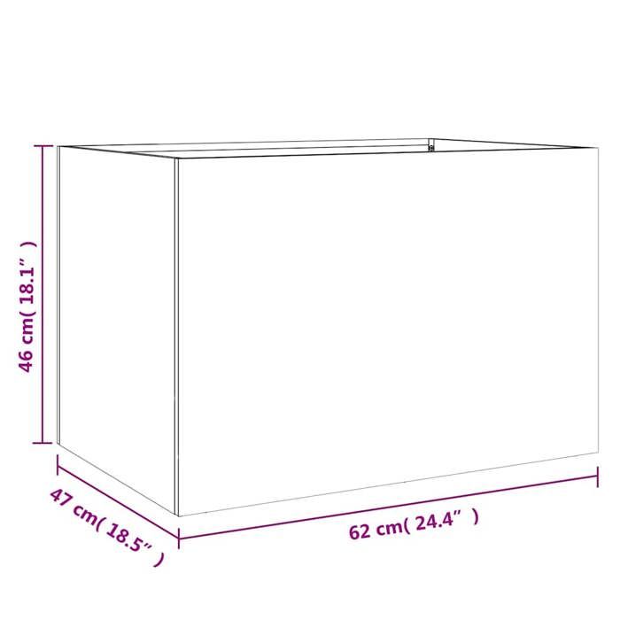 VidaXL Jardinière, Lit Surélevé, Bac à Fleurs, Pot de Plantes, Boîte à Fleurs Jardin Patio Terrasse, Argenté 62x47x46 cm 841606