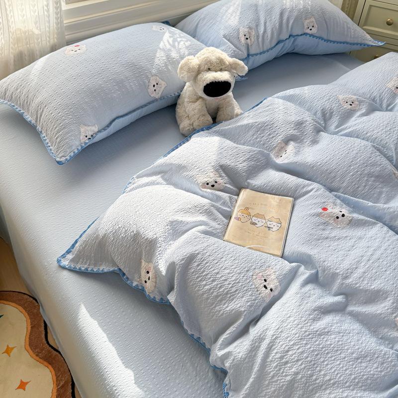 Class A Maternal And Infant Grade Cotton Double-Layer Gauze Shell Edge, Pure Cotton Quilt Cover Student Dormitory Bed