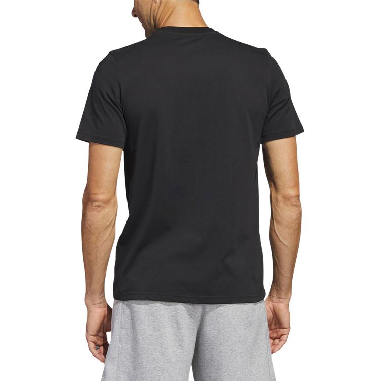 Adidas T Shirts Men's Black Crew Neck Moderate Straight Fit HS2533