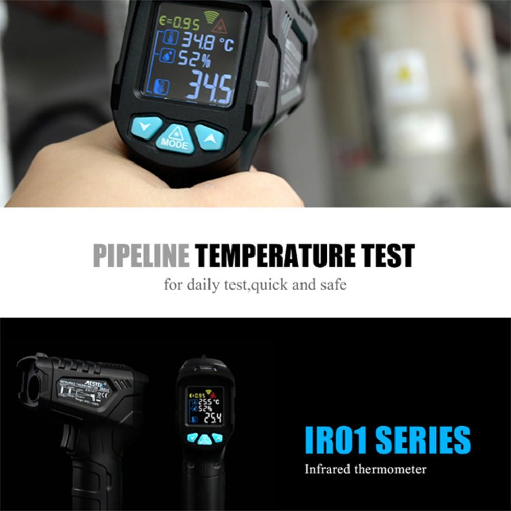 1.5V 12 Points IR01A Infrared Thermometer Color Screen VA Return Screen Humidity Meter Temperature Infrared Thermometer Hygrometer