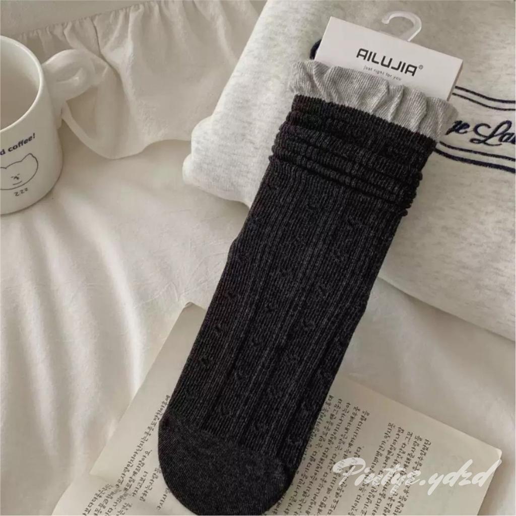 Beautiful Again~ Autumn Lace For Korean Retro Girls~ It'S Amazing~ Socks Boneless Mid-Tube Stacking Socks