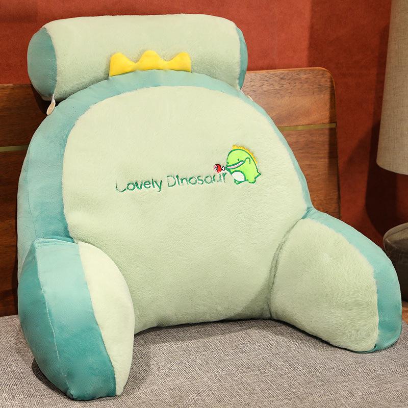 Bedhead Backrest Pillow Dormitory Reading Pillow Pregnant Women Protect Their Waist Plush Cartoon Pattern Seat Cushion with Zipper