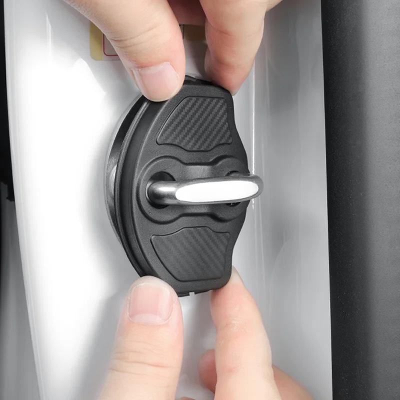 For 2026 Tesla Model Y Juniper Launch 2025 Model 3 Highland Door Lock Cover Protector Carbon Edition Latches Stopper Entry Guard