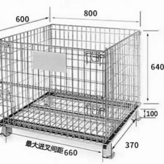 Movable Galvanized Mesh Storage Cage with Wheels - Foldable Iron Frame Butterfly Box