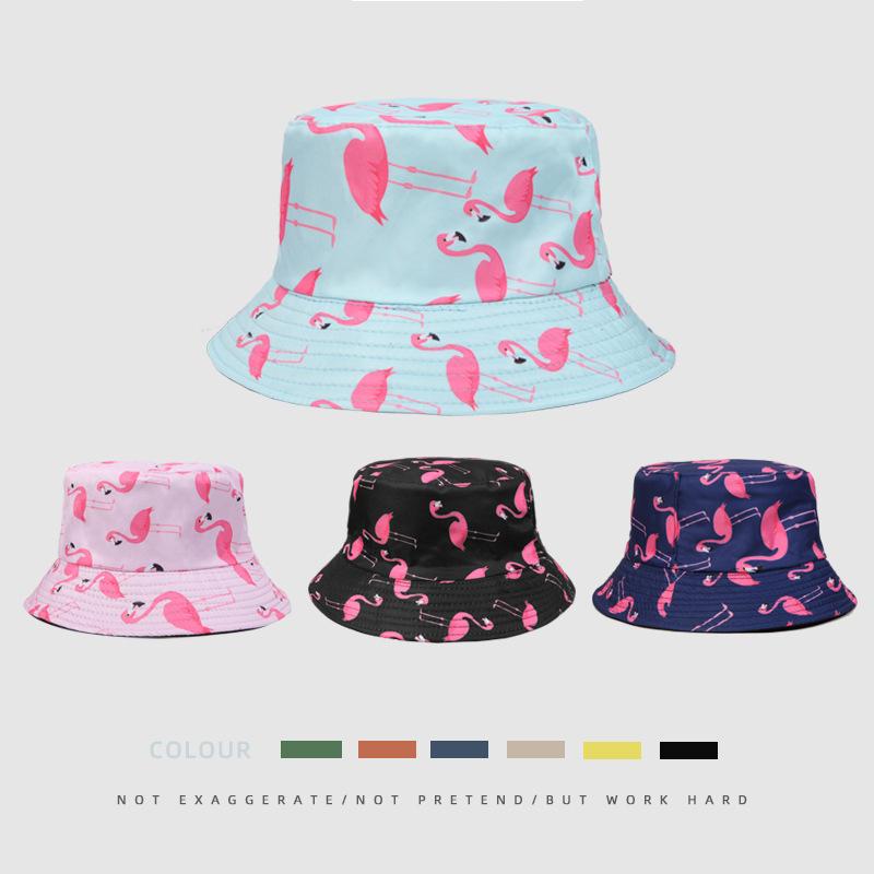 Hat Versatile Style Flamingo Print Womens Sunshade Fishermans Hatscaps