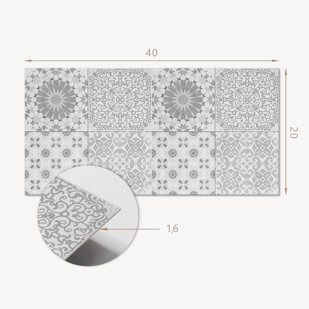 Kafelki Winylowe Z Nadrukiem Gotowe Do Montażu Wzory Geometryczne I Kwiatowe 10X40X20 Cm