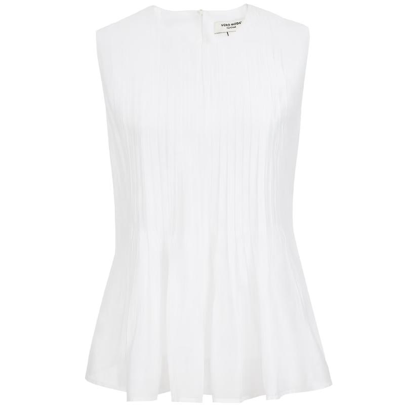VEROMODA Women s Pleated Lyocell Blend Sleeveless Top S