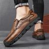 39-48 Men's Leather Casual Shoes Handmade Breathable Shoes Soft Low-top Working Shoes Leather Ankle Boots