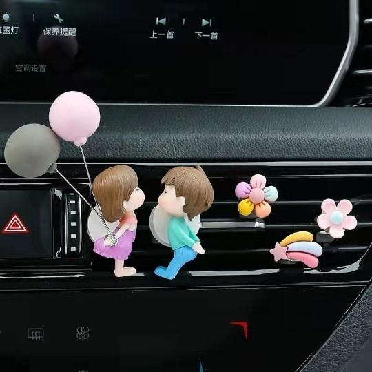 Car Air Cute Vent Clip Cartoon Aromatherapy Diffuser Couple Decoration Ball Love