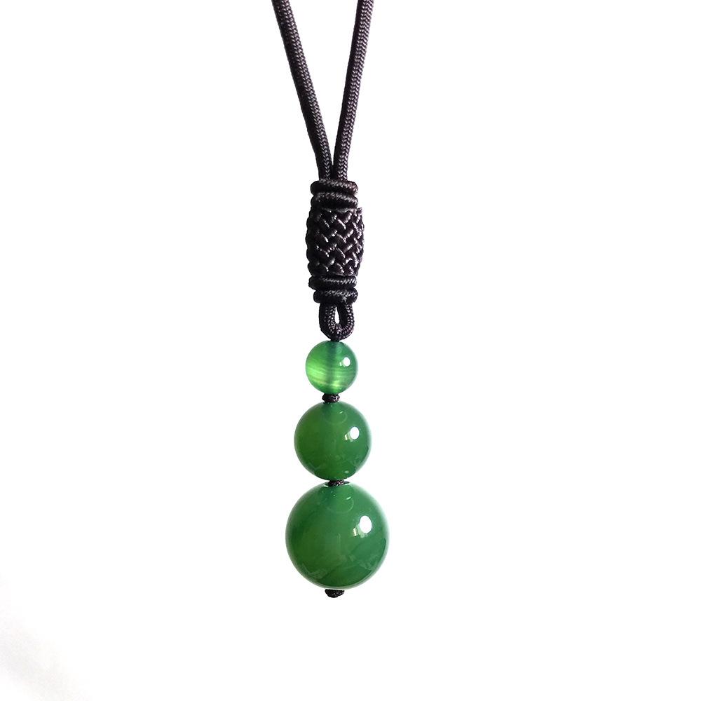 16MM Tiger Eye & Obsidian Crystal Pendant Necklace - Unisex Agate Ornament