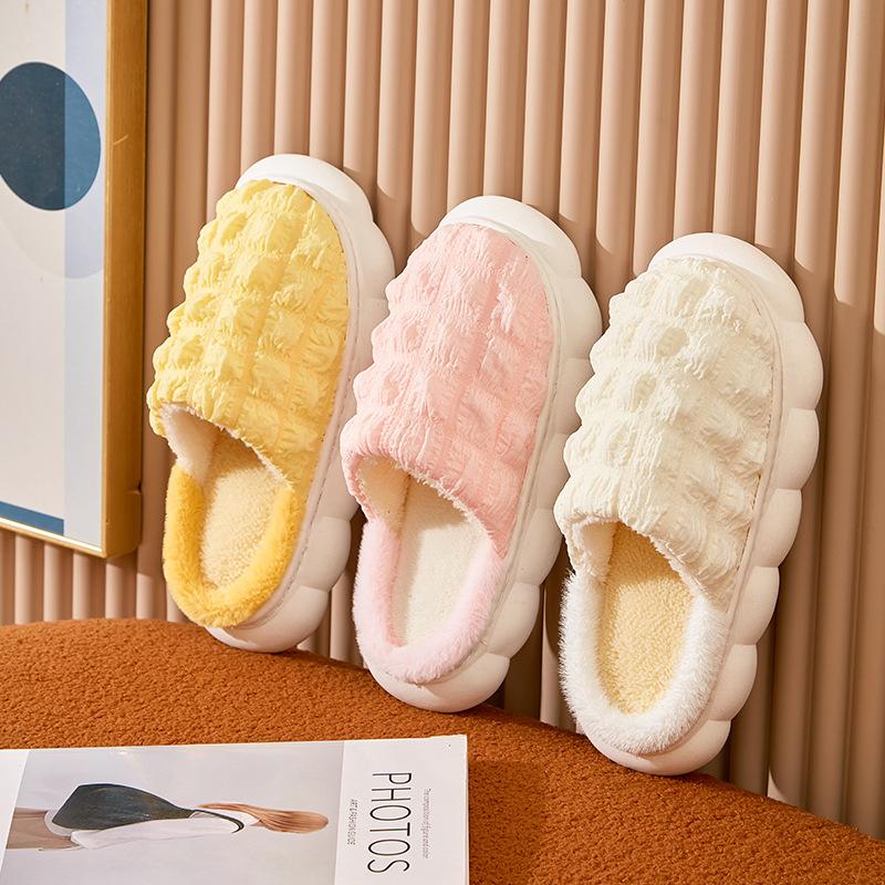 Winter new cotton slippers home indoor men's and women's same comfortable non-slip warm thick-bottomed couple slippers