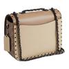 Coach Madison 19 Logo Studded Decor Leather And Synthetic Leather Crossbody Shoulder Bag Small Women Bags Gray Brown CW414-V5SNE
